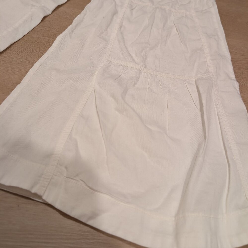 XL XCVI NWT Pants Women White Cotton Wide Leg Boho Coastal Beach Festival Tiered - Picture 3 of 8